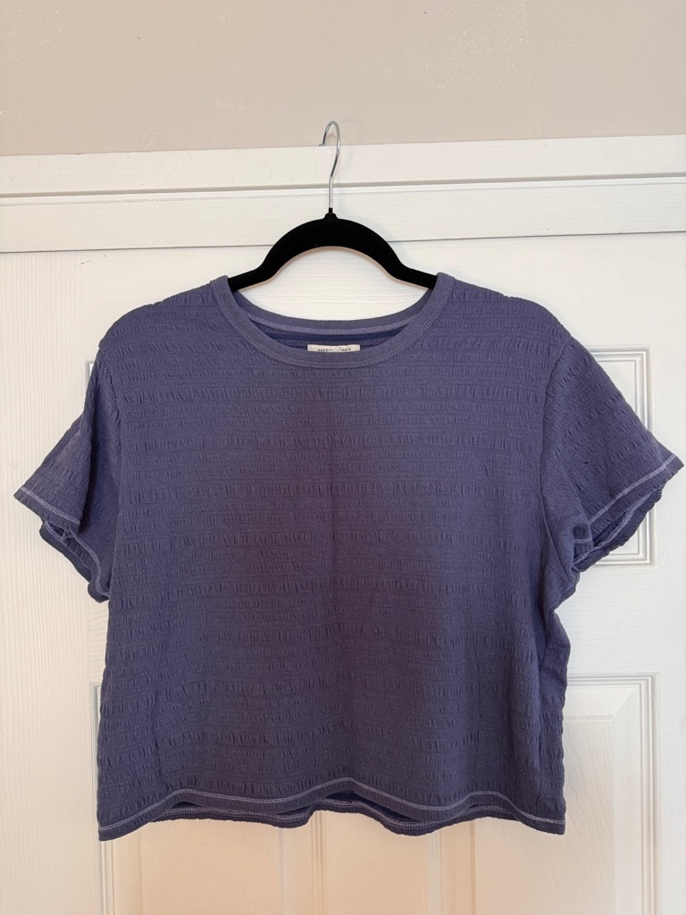 American Eagle Outfitters Short Sleeve Textured Tee - Periwinkle